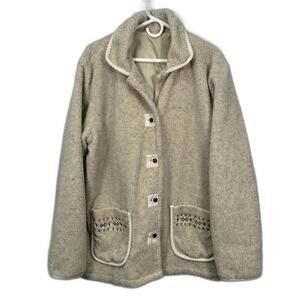 Vintage‎ Faux Sherpa Fuzzy Cream Jacket XL